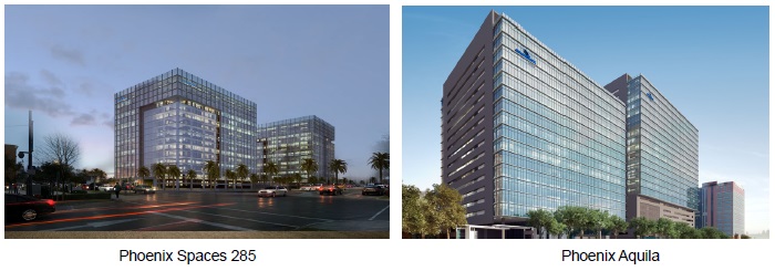 [image Left]External view of Phoenix Spaces 285, [image Right]Phoenix Aquila