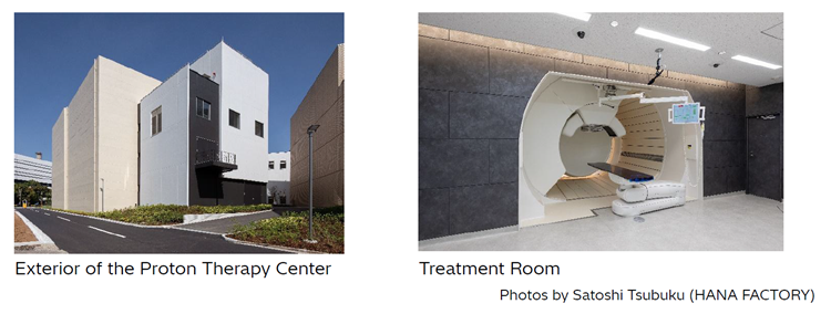 [image](left)Exterior of the Proton Therapy Center, (right)Treatment Room, Photos by Satoshi Tsubuku (HANA FACTORY)