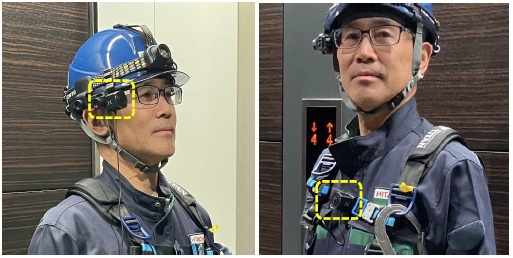 [image]Wearable Camera Mounting Image: Side of Helmet(left) / Center of Chest(right)